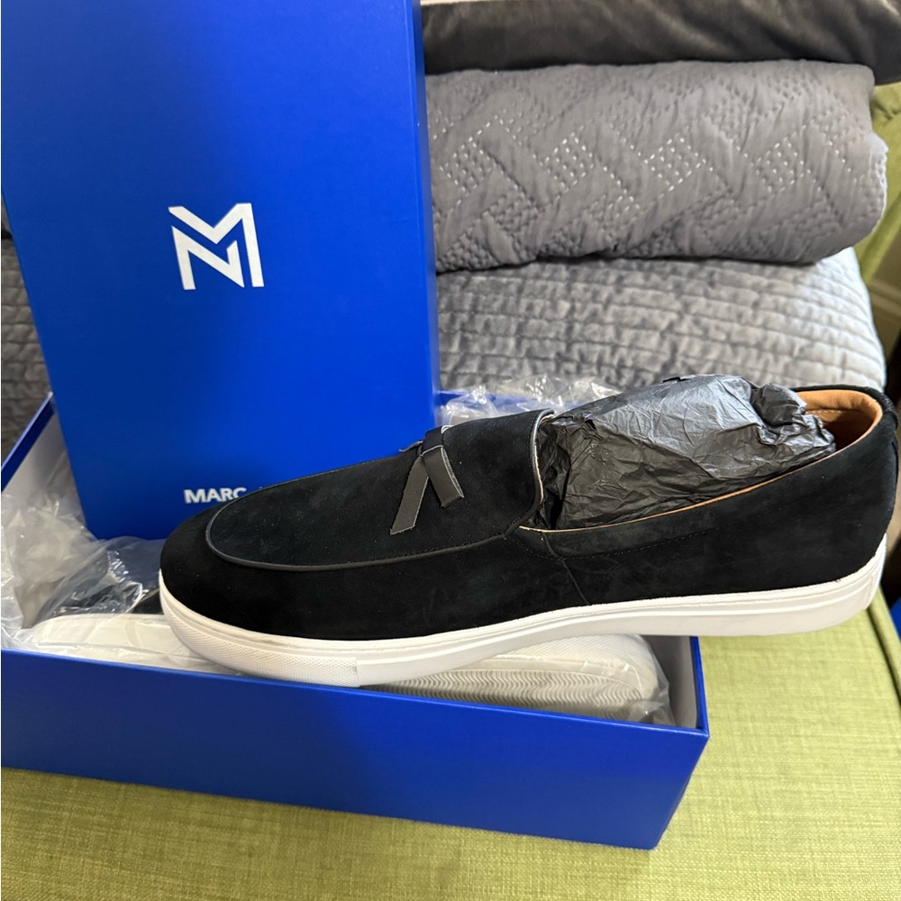 Marc Nolan Black Men's Slip-On Loafers